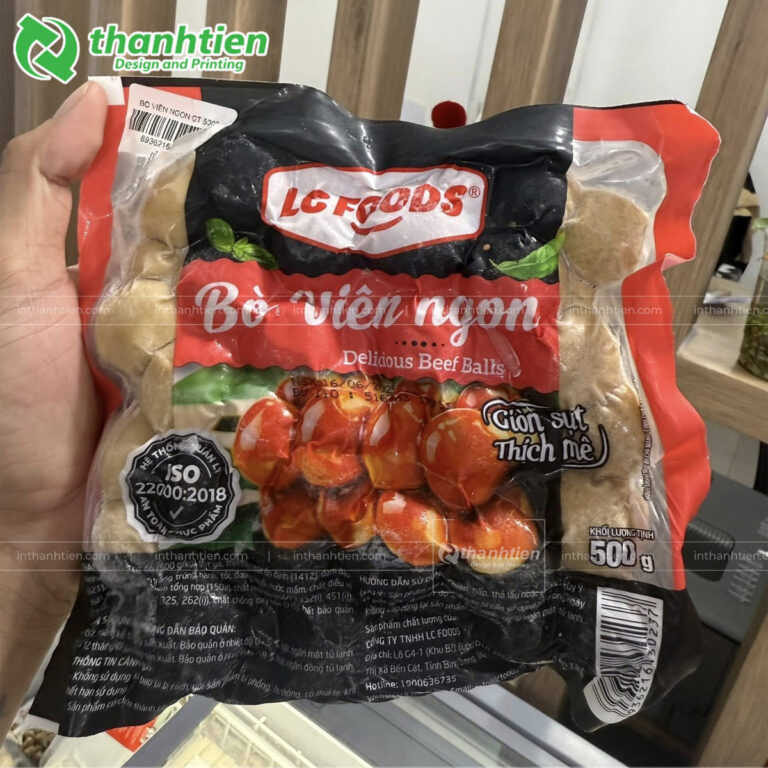 Túi ép biên hút chân không đựng bò viên