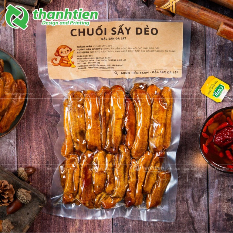 Túi hút chân không đựng chuối sấy dẻo