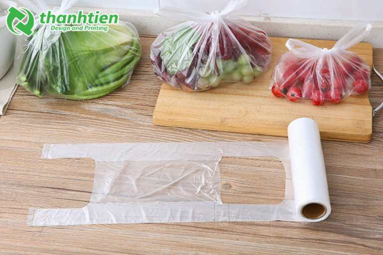 Túi PE cuộn thực phẩm có quai xách