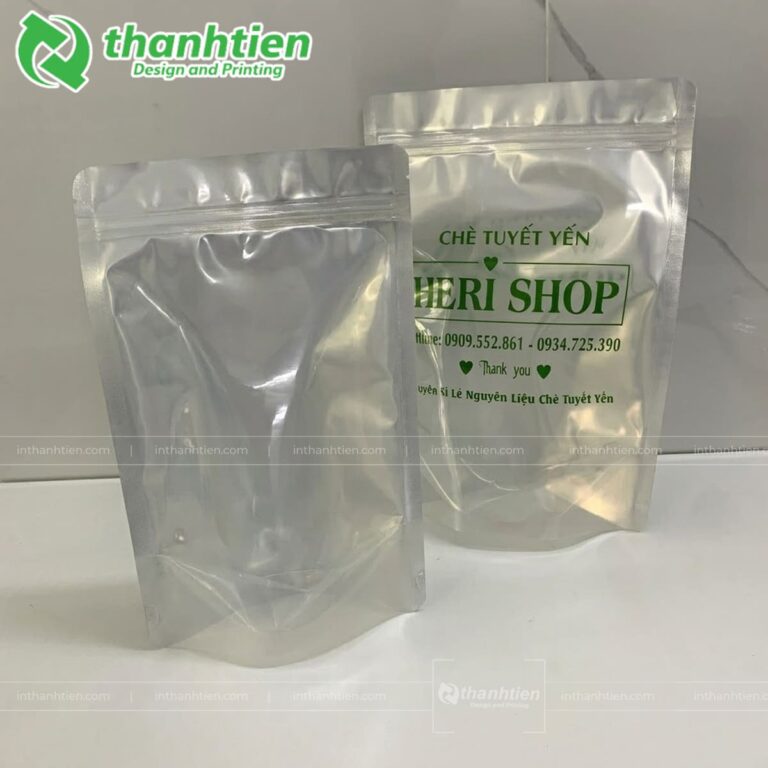 Túi zip 1 mặt bạc đựng chè Tuyết Yến