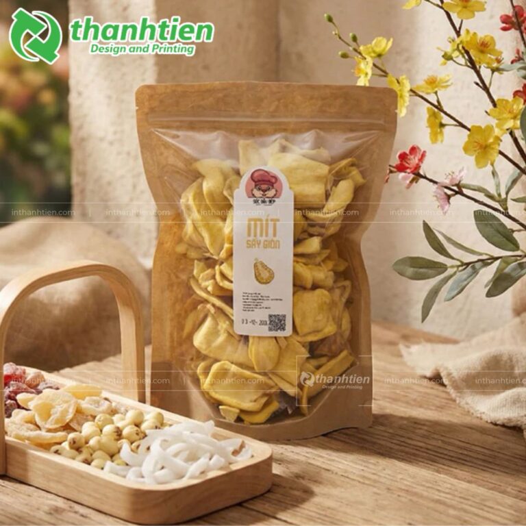 Túi zip giấy 1 mặt trong đựng mít sấy