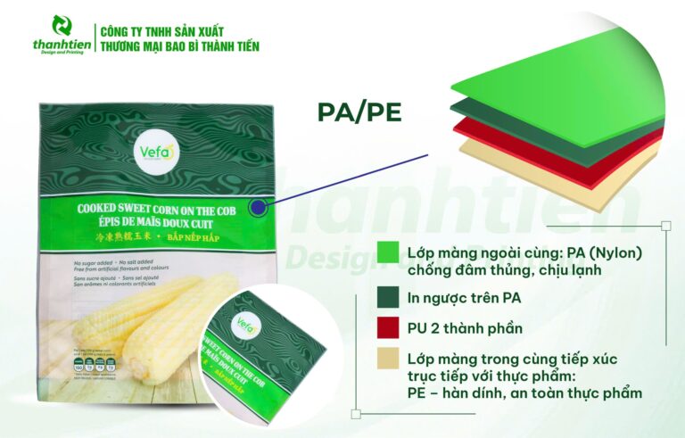 Cấu trúc bao bì cá basa PA/PE