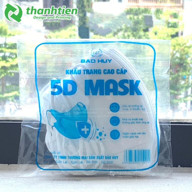 In túi bóng kiếng đựng khẩu trang
