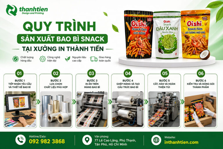 Quy trình sản xuất baoa bì snack tại xưởng