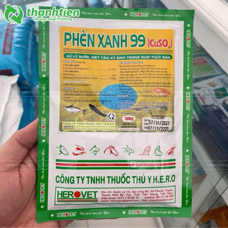 Túi ép 3 biên đựng thuốc thú y