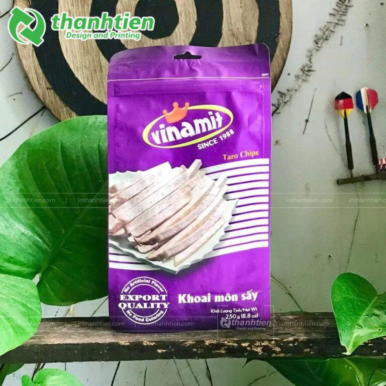 Túi nhôm 8 cạnh đựng khoai môn sấy