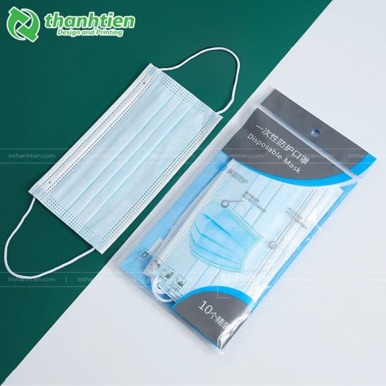 Túi OPP keo đựng khẩu trang có lỗ treo