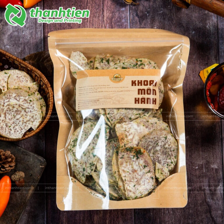 Túi zip giấy 1 mặt trong đựng khoai môn