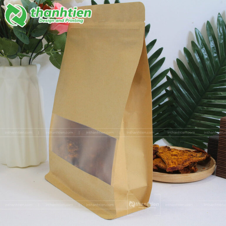 Túi zip giấy 8 cạnh đựng khô bò