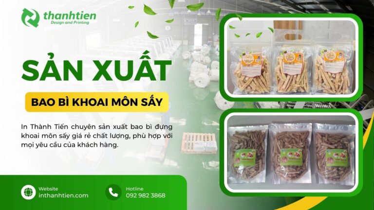 Xưởng bao bì khoai môn sấy