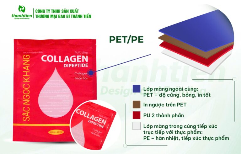 Cấu trúc bao bì xoài sấy dẻo PET/PE