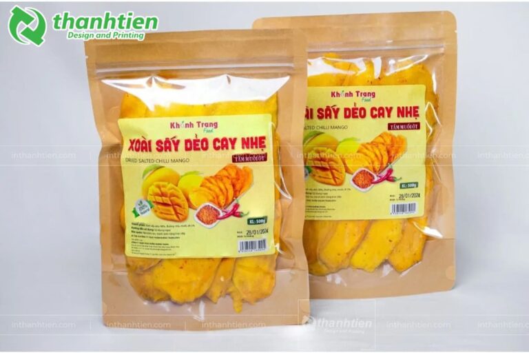 Mẫu túi đựng xoài sấy dẻo đẹp