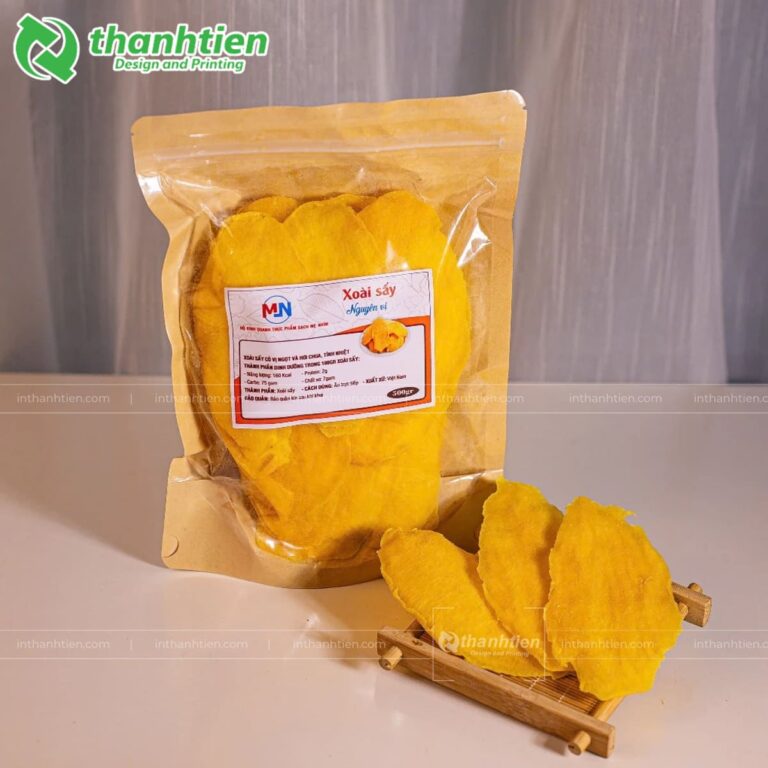 Túi zip giấy 1 mặt trong đựng xoài sấy