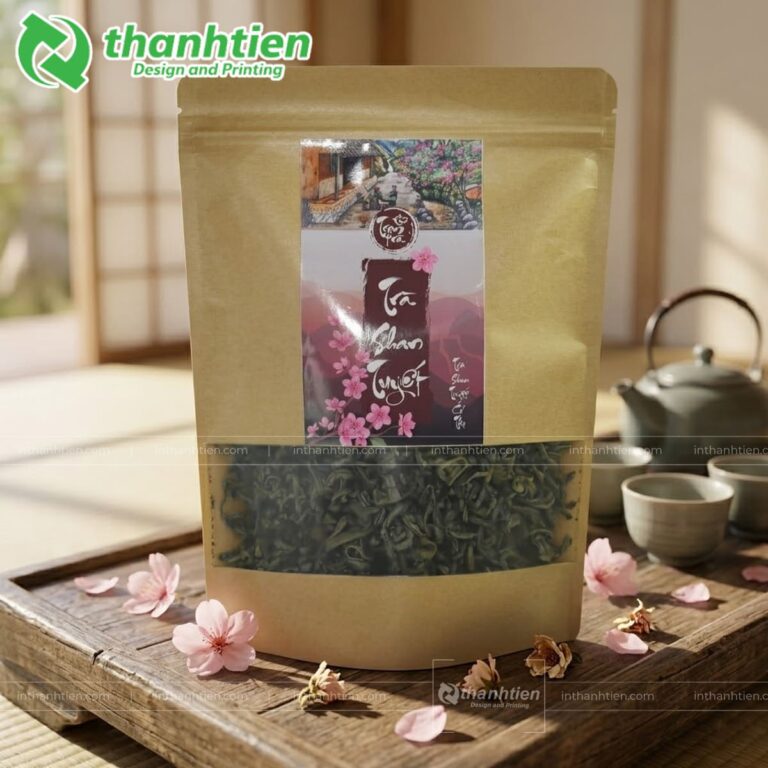 Túi zip giấy kraft đựng trà tuyết