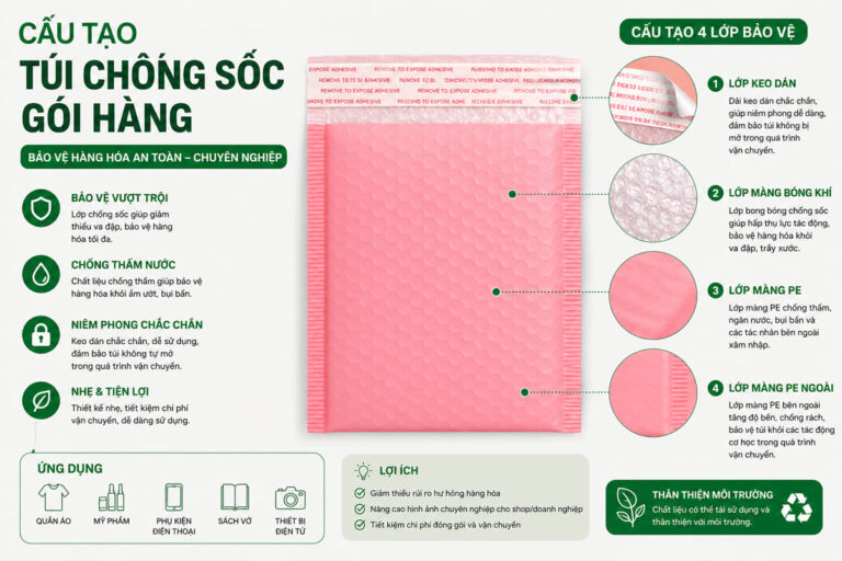 Cấu tạo túi chống sốc gói hàng