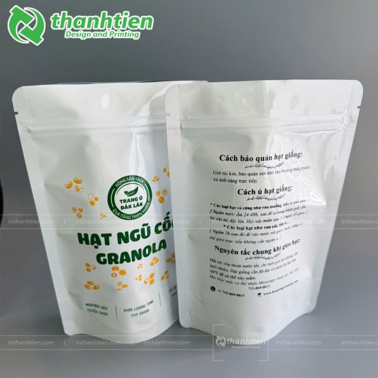 Bao bì đựng ngũ cốc trắng sữa
