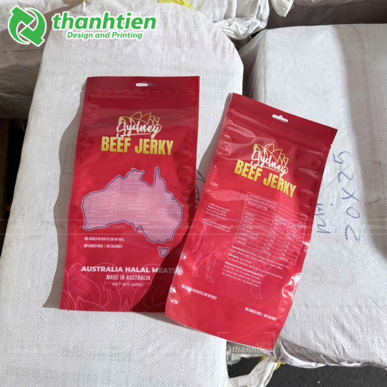 In bao bì đựng khô bò