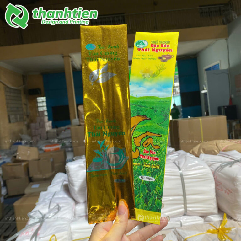 Túi 4 biên đựng trà xanh