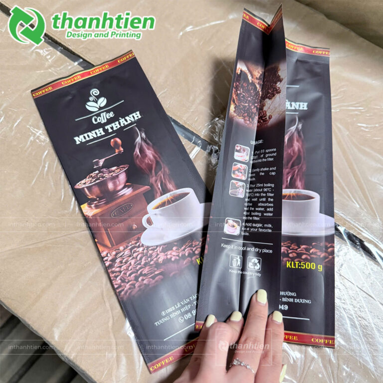 Túi ép 4 cạnh đựng cà phê