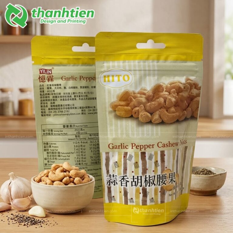 Bao bì hạt điều có đục lỗ treo