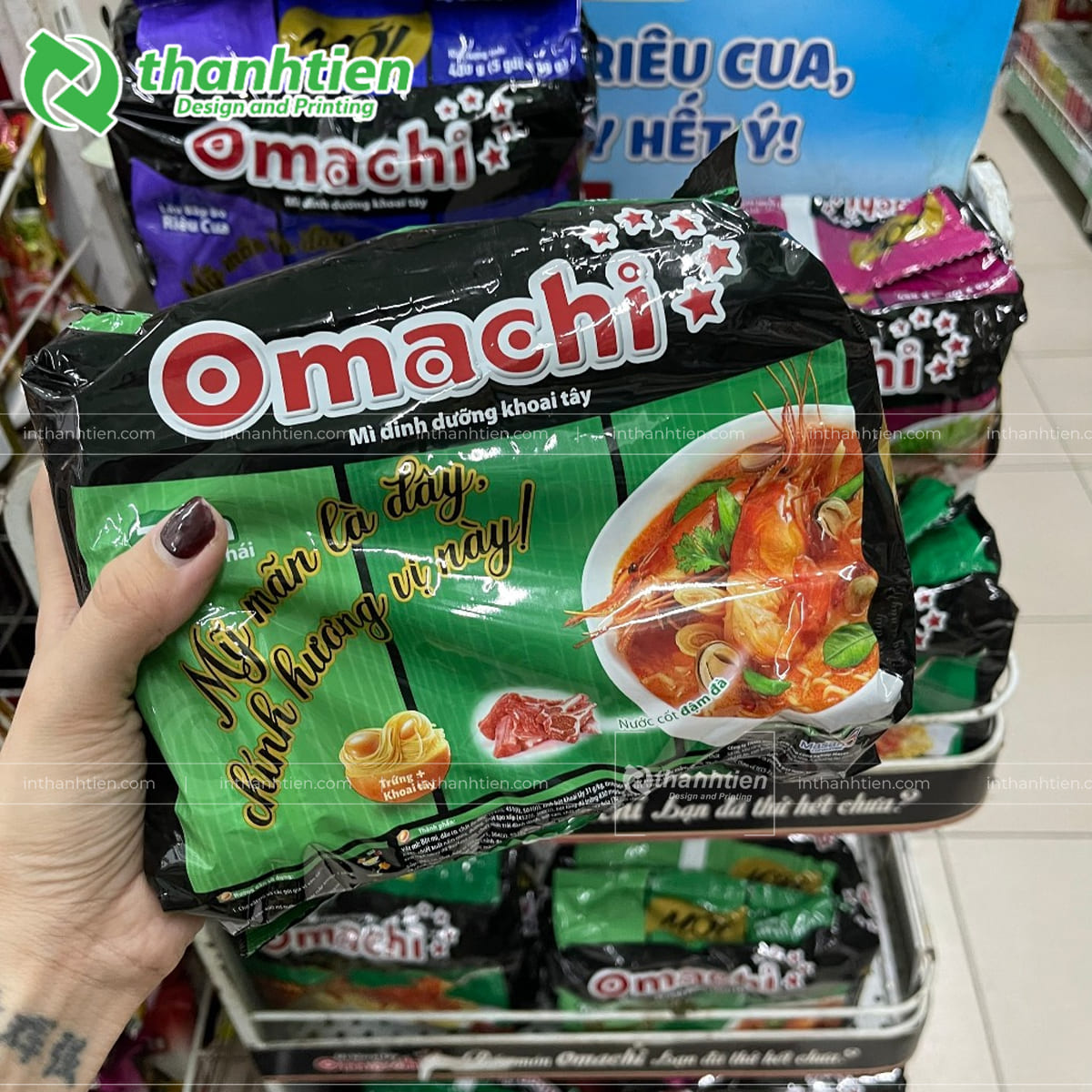 Bao bì mì gói omachi