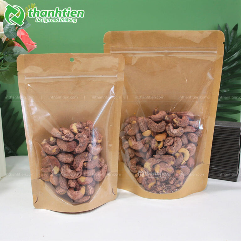 Túi zip giấy 1 mặt đựng hạt điều