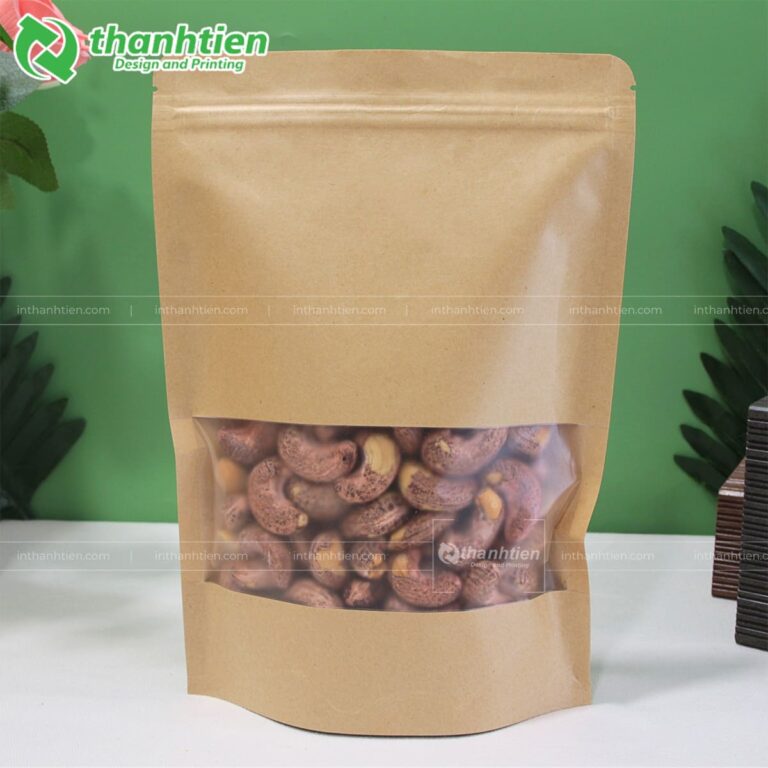 Túi zip giấy có cửa sổ đựng hạt điều