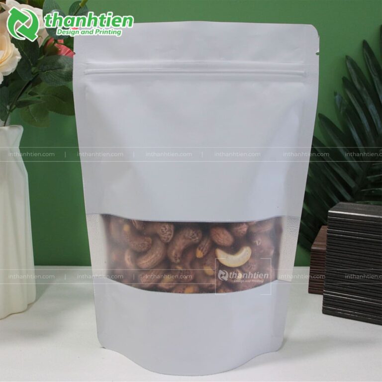 Túi zip giấy trắng đựng hạt điều