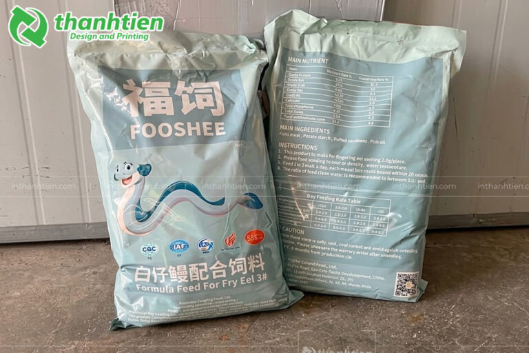 Bao màng ghép đựng thức ăn thủy sản