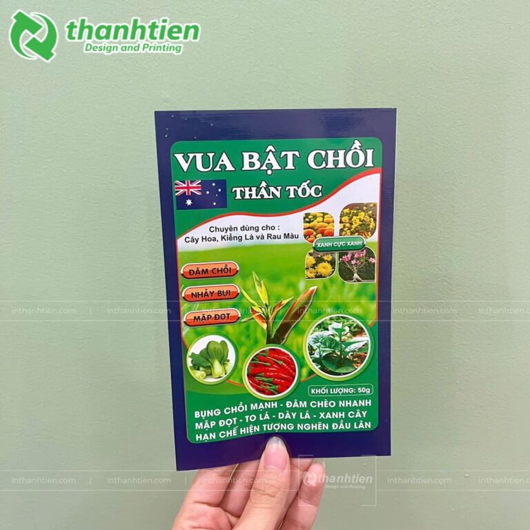 In ấn túi 3 biên đựng hạt giống đẹp