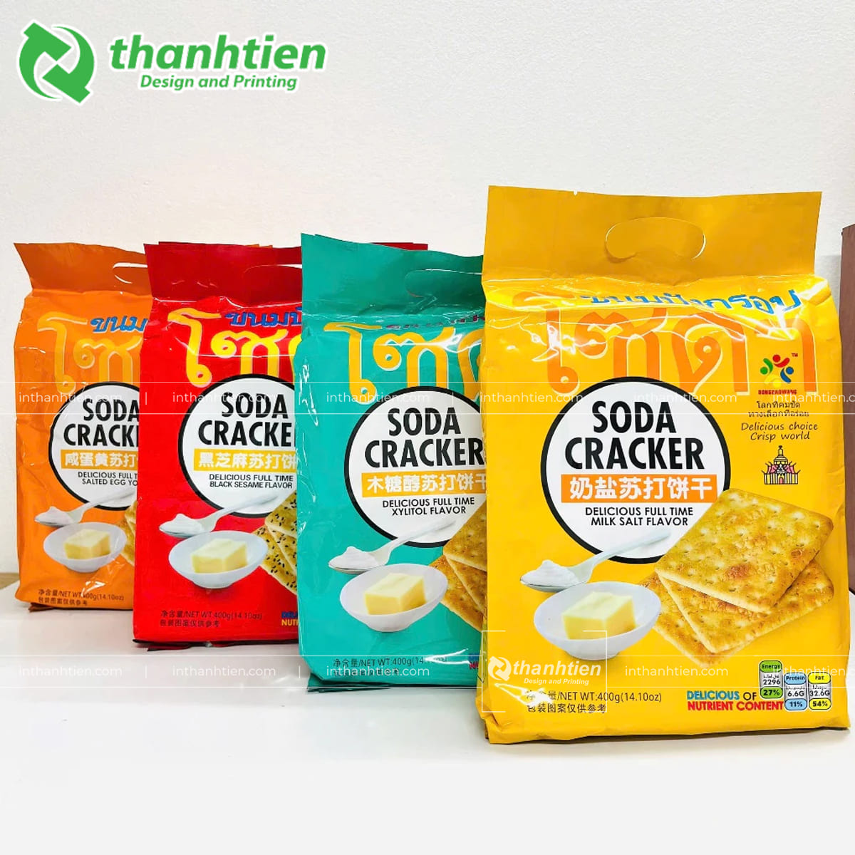 Túi zip 8 cạnh đựng bánh quy