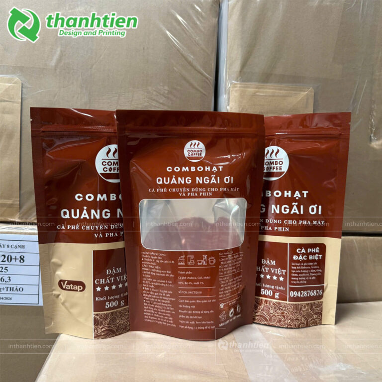 Bao bì đựng hạt cà phe rang xay