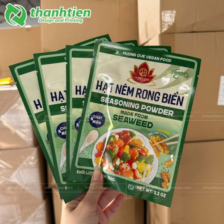 Bao bì đựng hạt nêm rong biển in đẹp