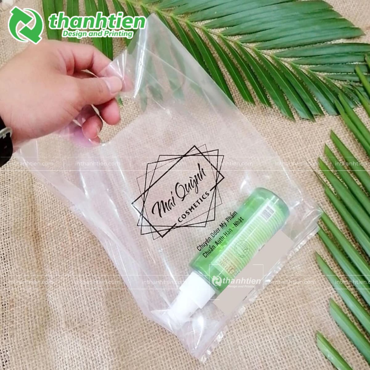 Túi nilon trong suốt đựng mỹ phẩm