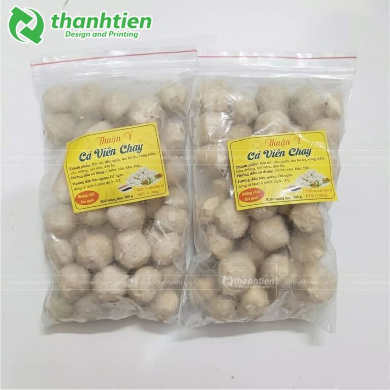 Túi zip chỉ đỏ đựng bò viên
