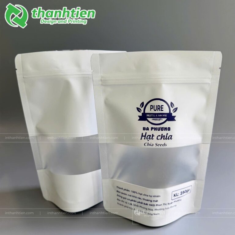 Túi zip có cửa sổ đựng hạt chia