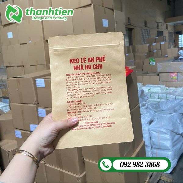 Túi zip giấy in ấn thông tin sản phẩm