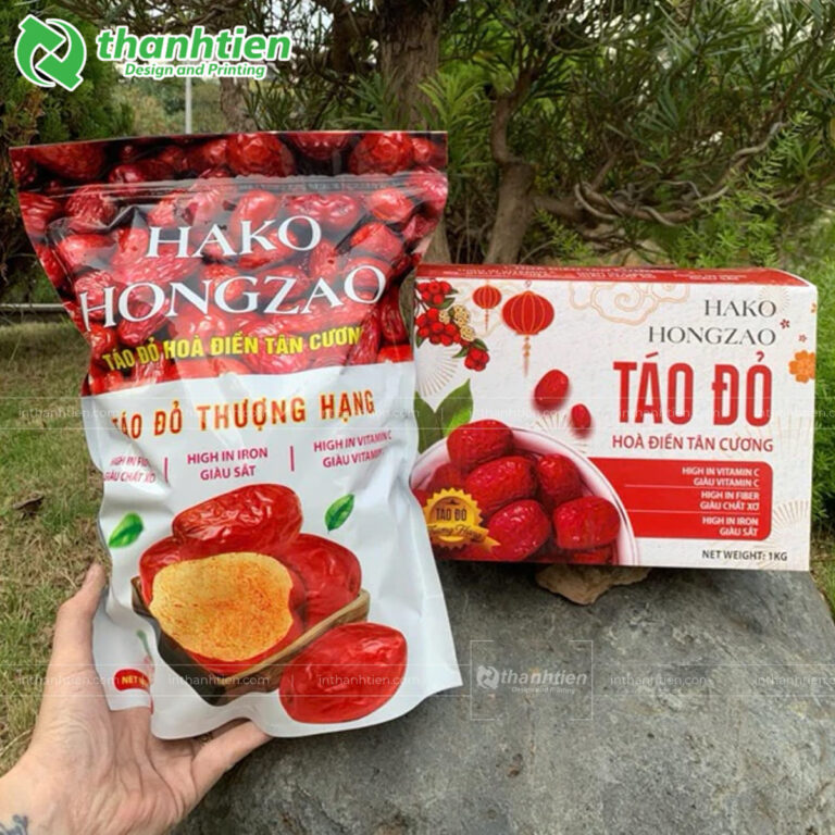 Túi ép 3 biên đựng táo đỏ