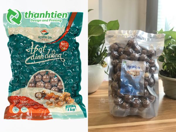 Túi hút chân không đựng hạt macca tiện lợi