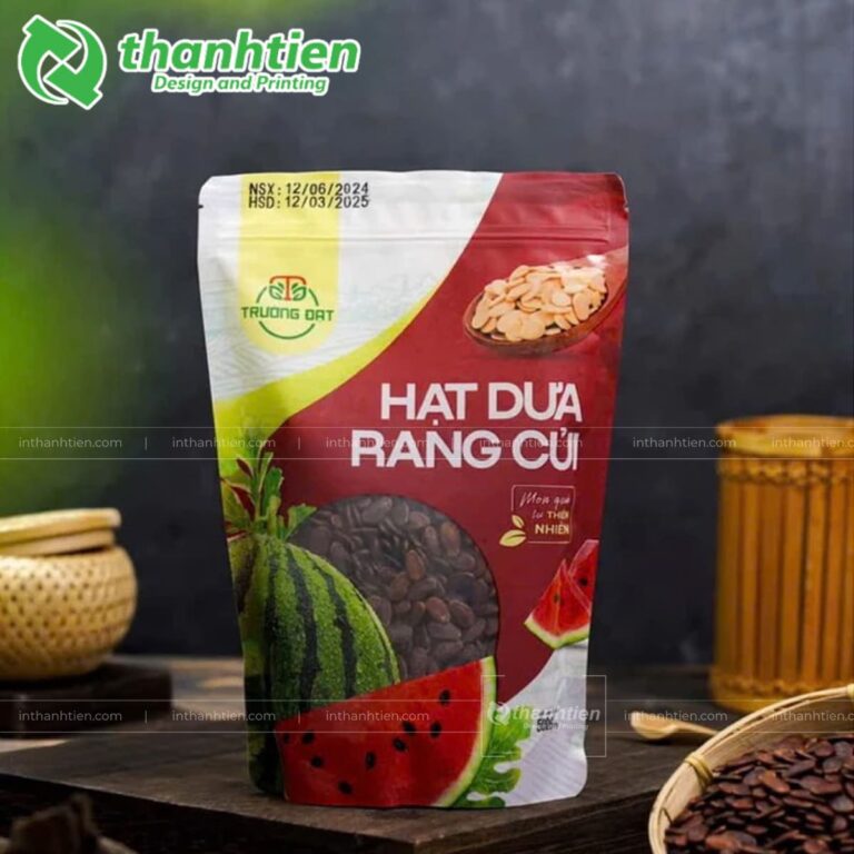 Túi zip đáy đứng đựng hạt dưa rang củi
