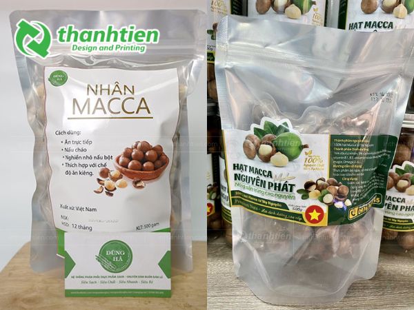 Túi đáy đứng đựng hạt macca