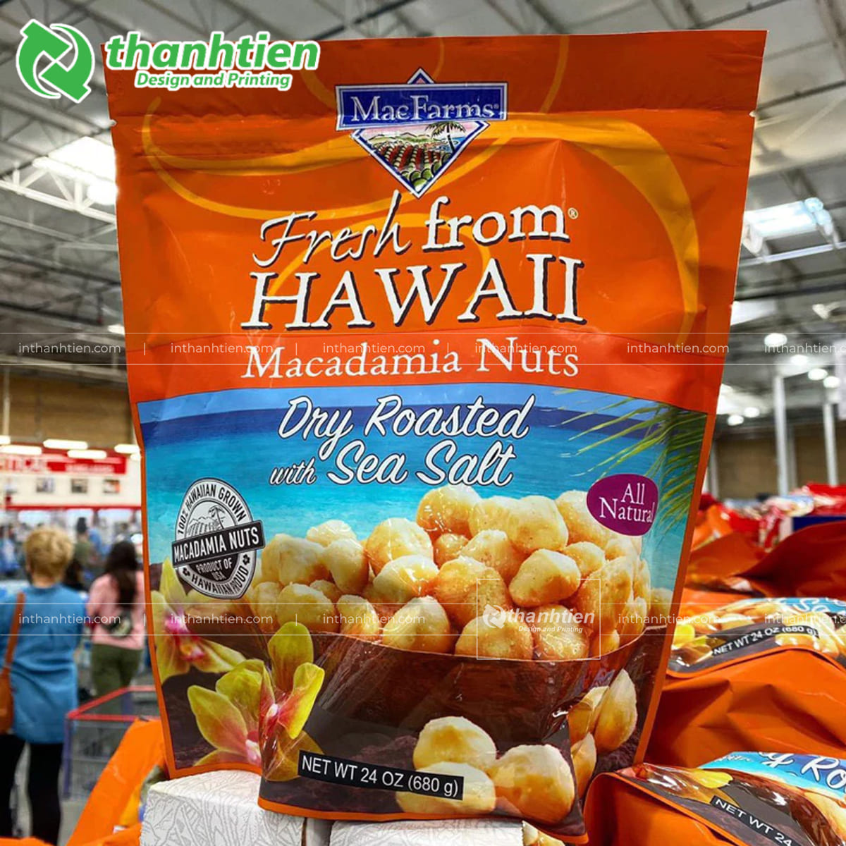 Túi zip ghép hạt macca