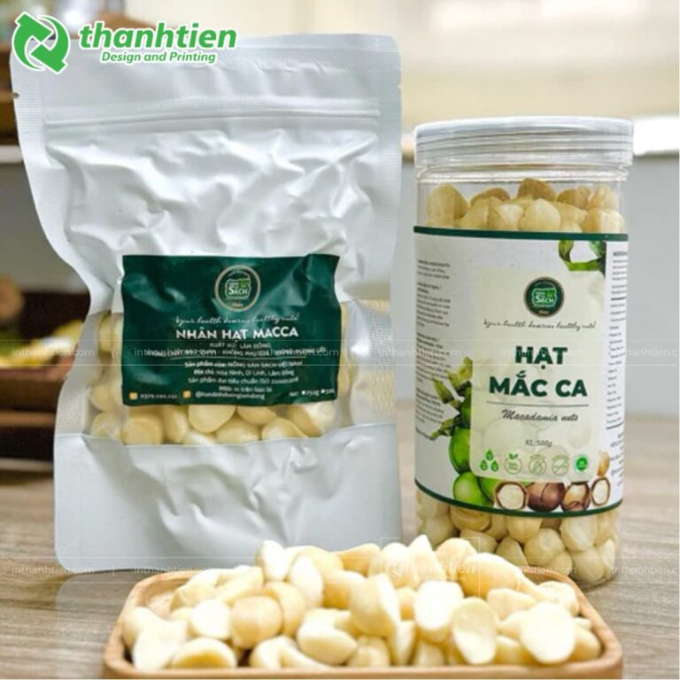 Túi zip trắng sữa đựng hạt macca