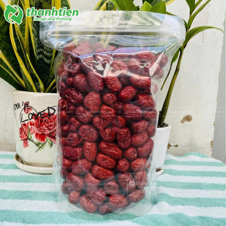 Túi zip trong suốt đựng táo đỏ