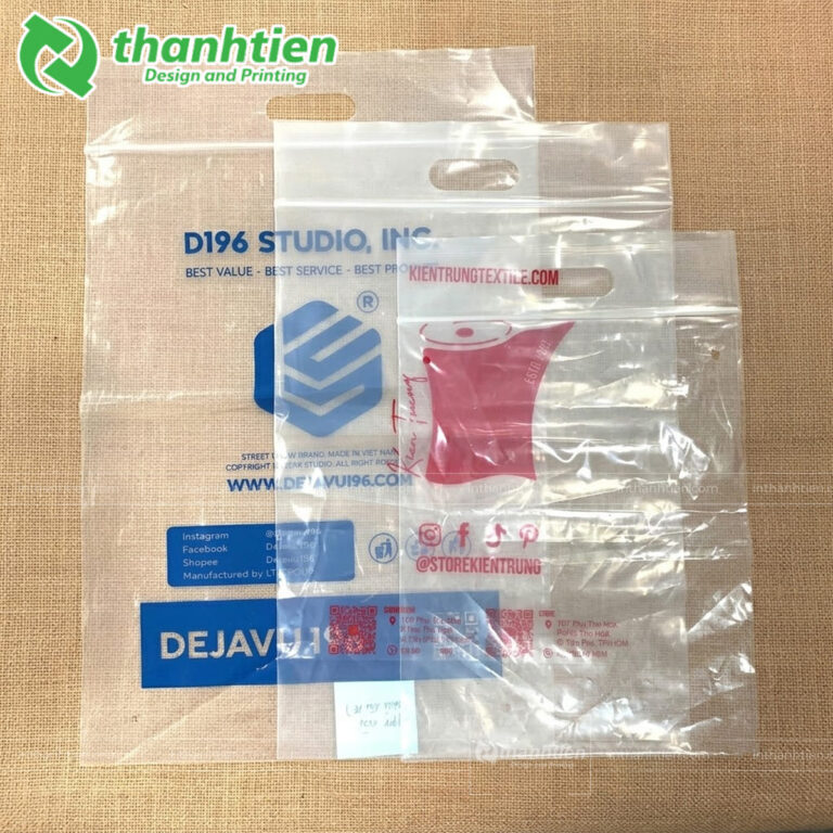 In túi zipper đựng quần áo