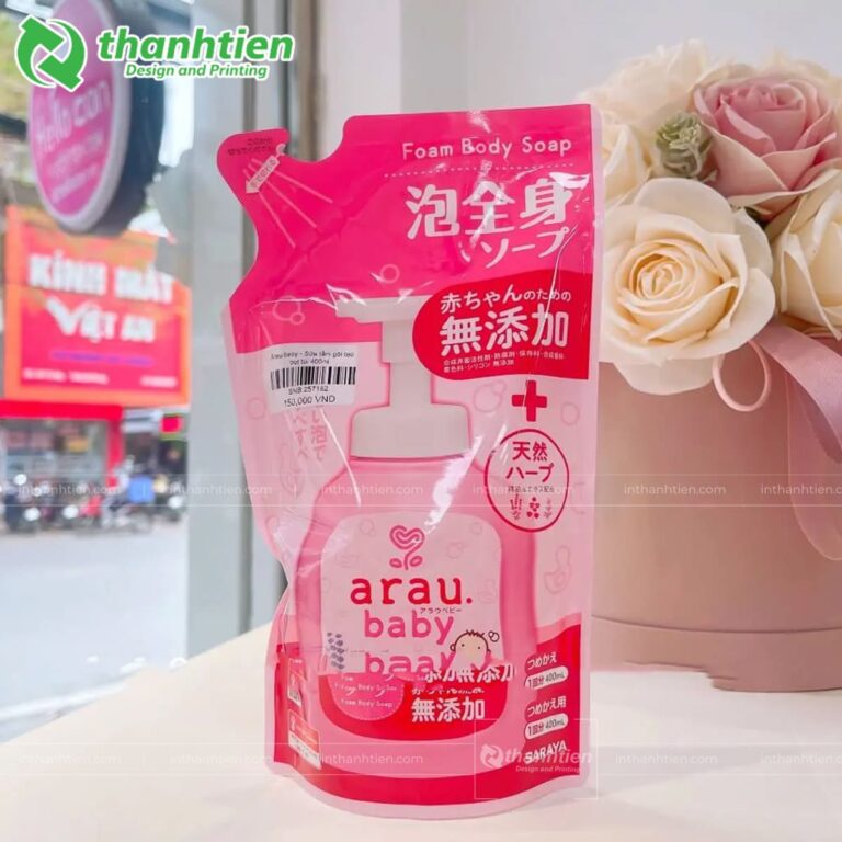 Túi sữa tắm in hình thương hiệu