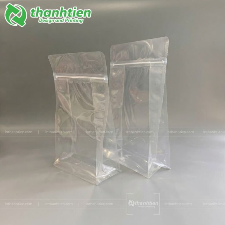 Túi zipper 8 cạnh trong suốt