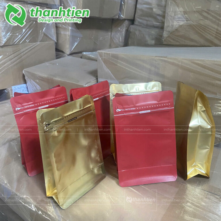 Túi zipper nhôm 8 cạnh đáy vuông