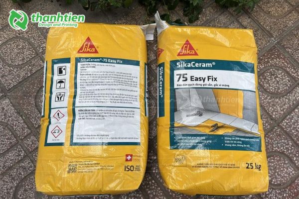 In ấn túi đựng keo dán gạch sắc nét