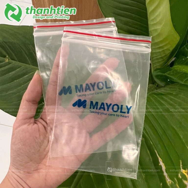 In túi zipper chỉ đỏ đẹp